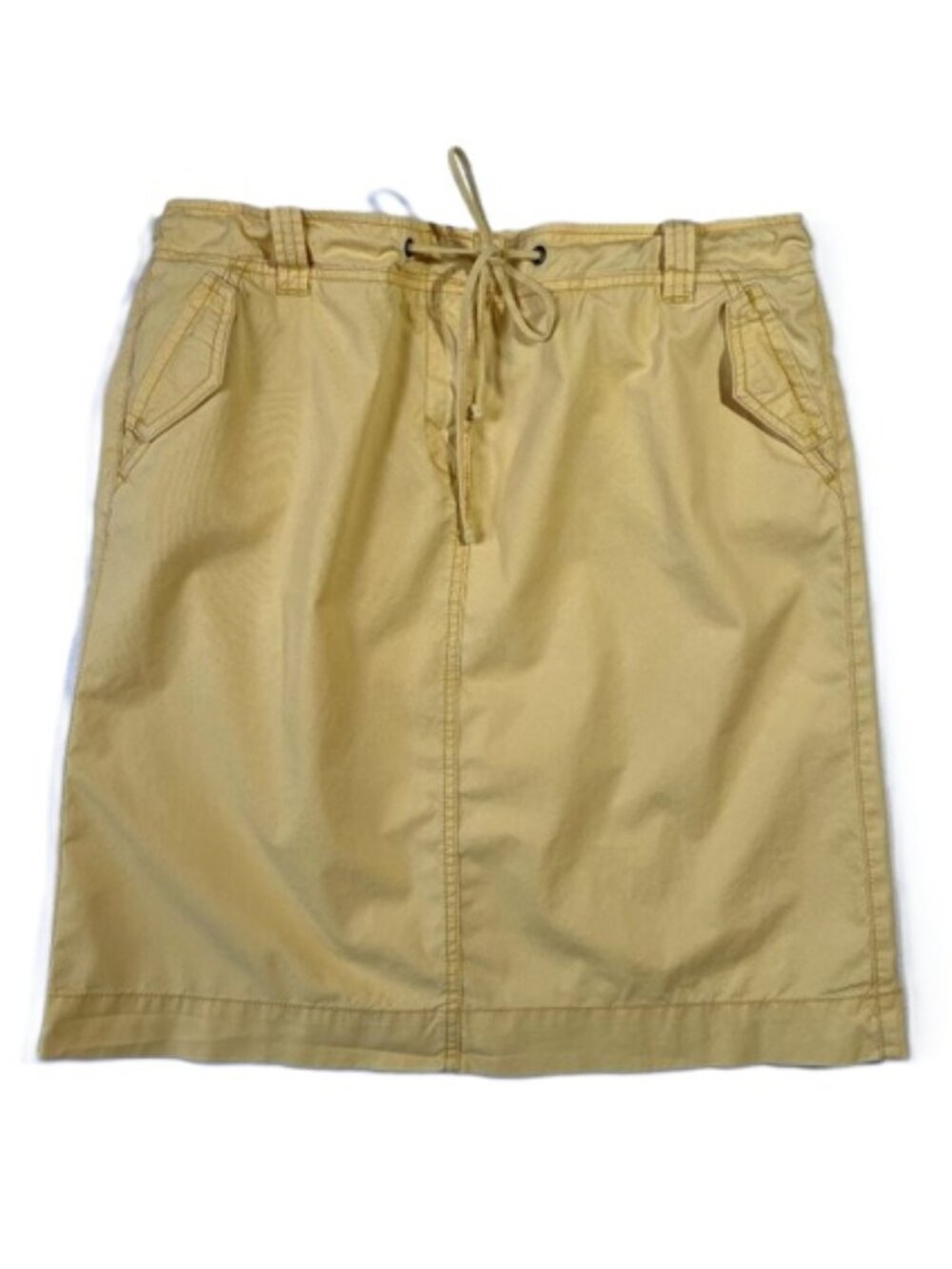 J Crew Classic Chino Skirt Butter Yellow Weathered Broken In Wash Size 12
